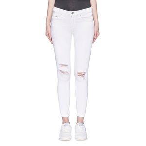 Rag & Bone White Distressed Skinny Jeans